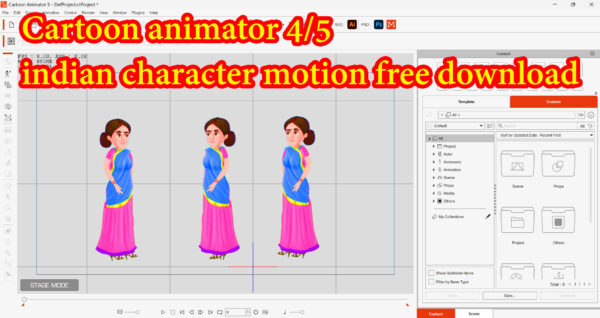 Cartoon animator 4/5 indian character motion free download